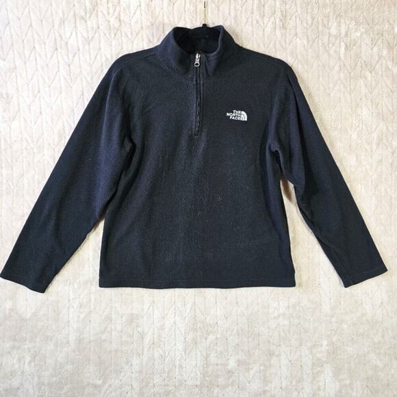 The North Face Fleece 1/4 Zip Boys Large Black Outdoor Layering Minimal Classic - Picture 1 of 5